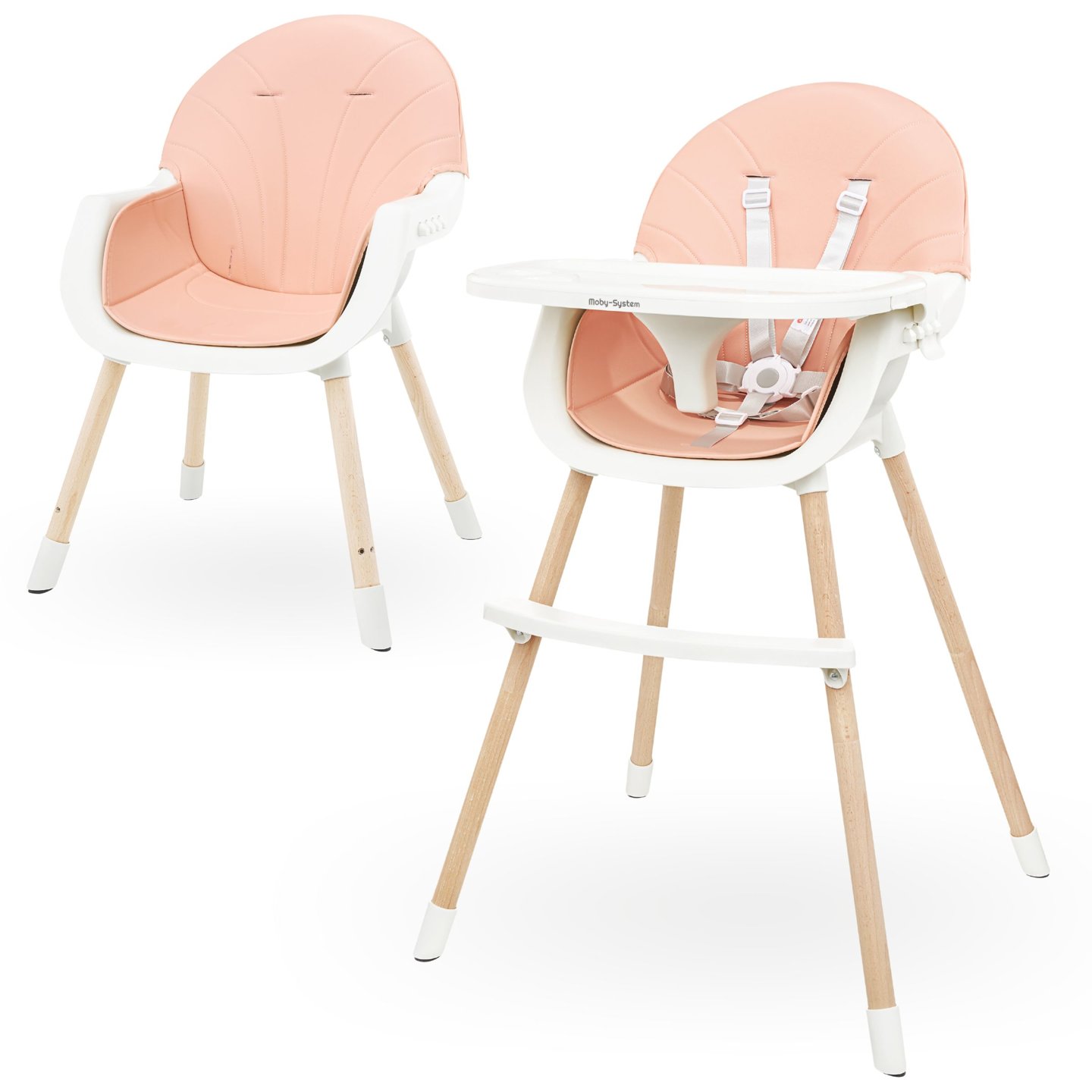 Kojicí židle AMELIA 3v1 Moby-Systém, růžová